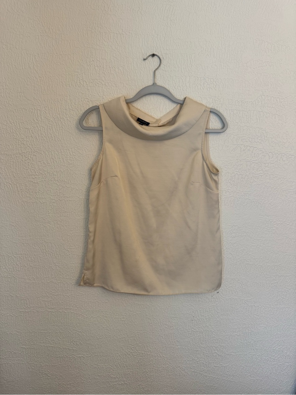 Talbots Sleeveless Cream Cowl-Neck Blouse
